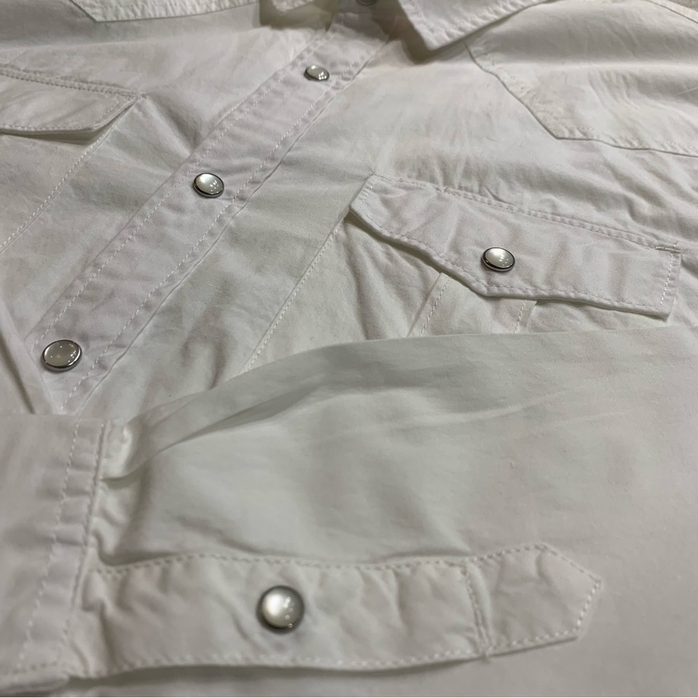 Levi’s retro White long sleeve shirt western XL NWT - Picture 7 of 8